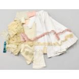 19th Century Undergarments and Other Items, comprising an 1830s chemise with handworked broderie