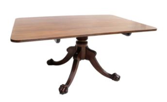 A Regency Mahogany Flip-Top Breakfast Table, early 19th century, of broad rectangular form with