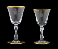A Set of Thirty-Two Wine Glasses in Two Sizes, en suite Formal condition report not available for