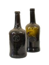 An All Souls College Common Room Sealed Wine Bottle, late 18th century, of shouldered cylindrical