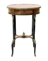 A Late 19th Century French Louis XV-Style Rosewood, Kingwood and Marquetry-Inlaid Table à Ouvrage,