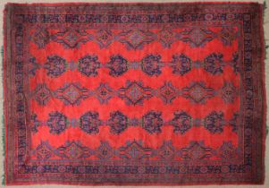 Ushak Carpet of Unusual Size Central West Anatolia, circa 1920 The blood red field with columns of