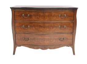 A Late 19th Century Mahogany and Crossbanded Serpentine Commode, in George III style after a