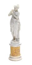 Francesco Mariotti (Italian, 1838-1932): A White Marble Figure of a Classical Maiden, standing