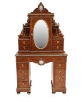A Late 19th Century French Exhibition-Quality Kingwood, Tulipwood, Marquetry-Inlaid and Ormolu-