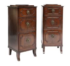 A Pair of Early 19th Century Mahogany Pedestals, stamped Gillows, Lancaster, the moulded tops with
