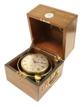 A Mahogany Eight Day Marine Chronometer, signed Barraud, 41 Cornhill, London, No.5196, circa 1830,