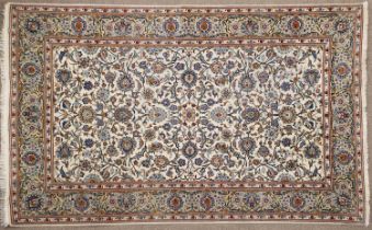 Kashan Rug of Unusual Size Central Iran, circa 1960 The ivory field with an allover design of