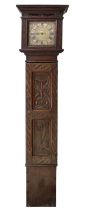 A Rare and Interesting Late 17th Century Thirty Hour Original Carved Oak 'Coffin' Cased Longcase