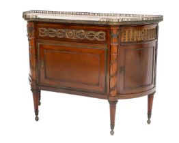 A Late 19th Century French Mahogany and Gilt Metal Mounted Side Cabinet, with original breche de lap