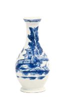 A Lowestoft Porcelain Bottle Vase, circa 1775, of pear shape with everted rim, painted in underglaze