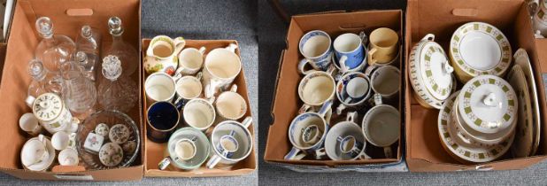 A Collection of Victorian and Later Twin-Handled Mugs; together with a Spode "Persia" pattern part