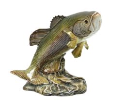 Beswick Black Bass, model No. 1485, brown and green gloss In good condition, with fine crazing