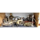 A Collection of Silver Plate, including bottle coasters, toast racks, cutlery etc.; together with an