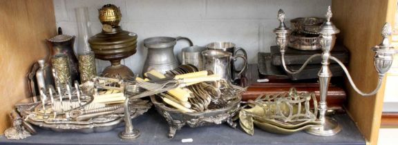 A Collection of Silver Plate, including bottle coasters, toast racks, cutlery etc.; together with an