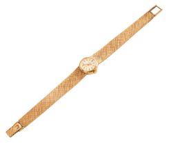 A Lady's 9 Carat Gold Omega De Ville Wristwatch The clasp is hallmarked 9ct, gross weight 26 grams