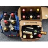 Twelve Various Bordeaux Red Wines, one bottle of Cotes du Rone, two Rioja, au Toscana, one