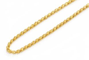 A Fancy Link Necklace, clasp stamped '22C', length 56cm Gross weight 24.1 grams.