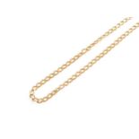 A 9 Carat Gold Flat Curb Link Necklace, length 51cm Gross weight 10.5 grams.