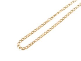 A 9 Carat Gold Flat Curb Link Necklace, length 51cm Gross weight 10.5 grams.