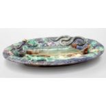 A 19th Century Palassy-Style Dish, applied with fish, snakes and other amphibians 27cm by 15.5cm