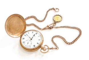 A 9 carat Gold Full Hunter Pocket Watch, with a 9 carat gold Double Albert Watch Chain, each link