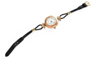 A Lady's 9 Carat Gold Enamel Dial Rolex Wristwatch