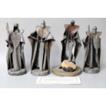 Set of Four 20th Century 'Knight' Applied Metal Sculptures by Michael Browne, with certificates