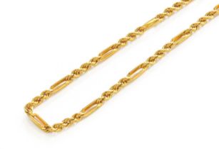 A Figaro Link Necklace, clasp stamped '916', length 61.5cm Gross weight 49.6 grams.