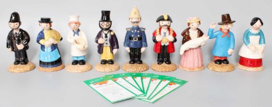 John Beswick Trumpton, Camberwick Green Figures, all limited edition, including Captain Flack and