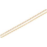 Two 9 Carat Gold Chains, length 47.8cm and 52cm Gross weight 12.6 grams.