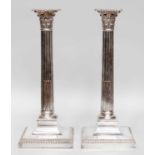 A Pair of Silver Plate Table-Candlesticks, Retailed by Goldsmiths and Silversmiths Co. Ltd., Dated