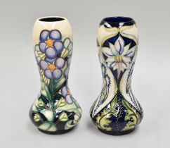 A Modern Moorcroft Vase, in the Meadow Star pattern, by Rachel Bishop; together with a similar