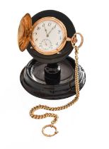 A 14 Carat Gold Full Hunter Pocket Watch, and a Curb Link Watch Chain, one chain link stamped 585,