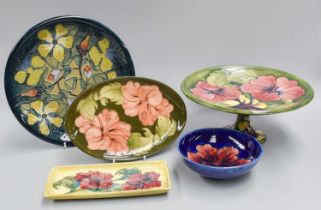 A Walter Moorcroft Hibiscus Cake Stand and Four Others (5)