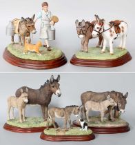Border Fine Arts Donkey and Foal Models, including "Sharing Secrets", model no. B1191 by Anne Wall