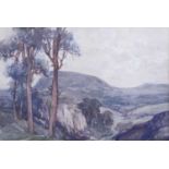 George Robert Rushton (1869-1947) "Vernou, Rhone Valley" Signed, watercolour, 32cm by 48.5cm Page