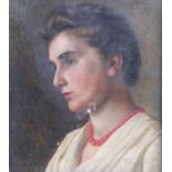British School (Early 20th Century) Head and shoulders, portrait of a lady Oil on canvas, 34.5cm