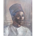 British School (20th Century) Portrait of an Eastern or North African Gentleman Inscribed and