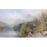 Cornelius Pearson (1805-1891) "View on Grasmere Lake, Westmorland" Signed and dated 1870,
