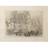 William Walcot "Burgos Cathedral" Signed in pencil, etching, label verso, 20cm by 25cm