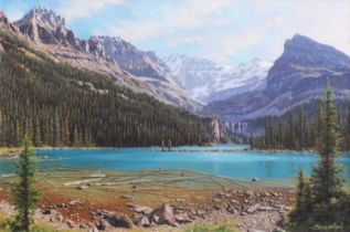 Jonathon Earl Bowser (Contemporary) Canadian Mountain river Signed, oil on canvas, together with a