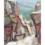 Andrew Wade (Contemporary) "Cow and Calf Rocks, Ilkley" Initialled and dated (19)97, oil on