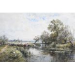 Henry John Kinnard (fl.1880-1908) "View near Salisbury" Signed and inscribed, watercolour, 34.5cm by