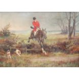 W* H* Hardy (19th/20th Century) Huntsman and hounds Signed oil on canvas, 29cm by 39cm (a pair)