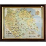 A Map of Yorkshire, produced by British Railways, a modern reprint, after Clark (Estra) 1949, 55cm