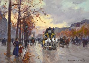 Edouard Léon Cortès (1882-1969) French "Les Champs Élysées" Signed, oil on canvas, 31.5cm by 44.