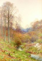 Harry Sutton Palmer RBA, RO (1854-1933) "Evening on the Moor" Signed, watercolour, 95cm by 66.5cm