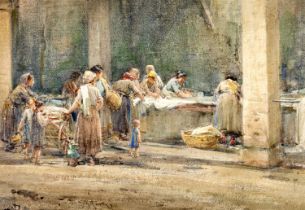 Arthur Reginald Smith RWS, RSW, ARCA (1871-1934) "At the Washing, Assisi" Signed, watercolour,