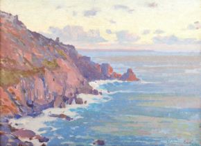 Samuel John Lamorna Birch (1869-1955) "... Blue" - afterglow" Signed, signed and indistinctly